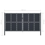 vidaXL Portail de jardin Acier 400 x 175 cm Anthracite