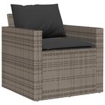vidaXL Salon de jardin 6 Pièces avec coussins gris résine tressée