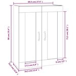 vidaXL Armoire murale suspendue Chêne sonoma 69 5x32 5x90 cm