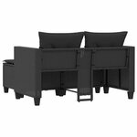 vidaXL Canapé de jardin 2 places avec tabourets noir résine tressée
