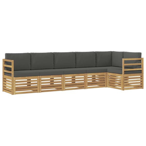 vidaXL Ensemble de canapés d'extérieur 6 pc Blanc et anthracite
