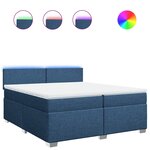 vidaXL Sommier à lattes de lit avec matelas Bleu 200x200 cm Tissu