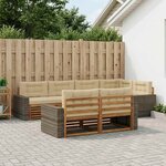 vidaXL Ensemble de canapés d'extérieur 7 pc Naturel et Beige