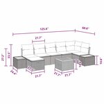 vidaXL Ensemble de canapé de jardin avec coussin 8 Pièces Noir Poly rotin
