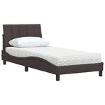 vidaXL Lit avec matelas marron foncé 90x190 cm tissu