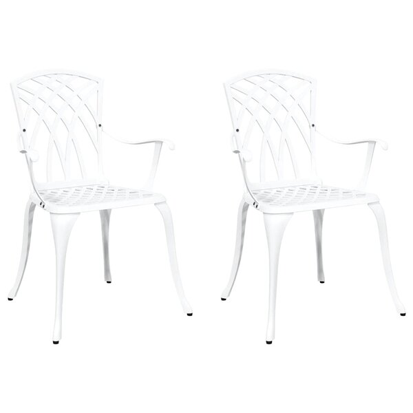 vidaXL Chaise de jardin 2 Pièces Blanc 55 x 56 5 x 91cm Aluminium