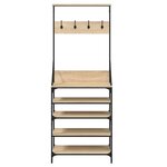 vidaXL Porte-vêtements et rangement des chaussures chêne sonoma