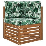 vidaXL Coussin de canapé d'extérieur 3 Pièces Motif feuille Polyester