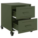 vidaXL Tables de chevet 2 Pièces vert olive 36x39x43 5 cm acier