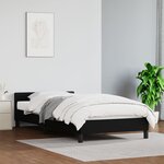 vidaXL Cadre de lit avec tête de lit Noir 90x190 cm Similicuir