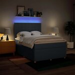 vidaXL Sommier à lattes de lit avec matelas Bleu 140x190 cm Tissu