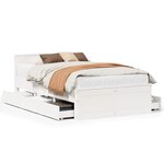 vidaXL Cadre de lit sans matelas avec tête de lit blanc 120x200 cm pin
