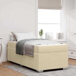 vidaXL Cadre de lit avec matelas Crème 80 x 200 cm tissu