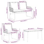 vidaXL Ensemble de meubles de jardin 4 Pièces Noir et anthracite