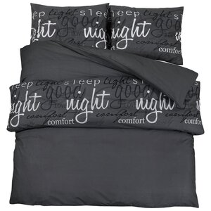 vidaXL Ensemble de housse de couette Noir 140x200 cm Coton
