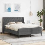 vidaXL Cadre de lit avec matelas Gris foncé 160 x 200 cm Velours
