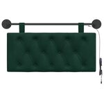 vidaXL Tête de lit suspendue Vert foncé Velours
