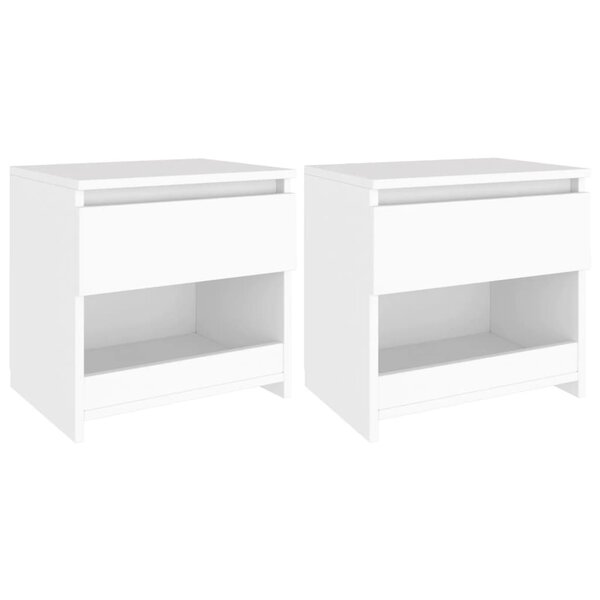 vidaXL Tables de chevet 2 Pièces Blanc 40x30x39 cm Aggloméré