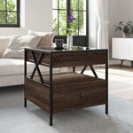 vidaXL Table basse avec LED Infinity chêne marron 50x50x51 cm