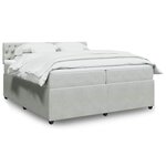 vidaXL Sommier à lattes de lit et matelas Gris clair 200x200cm Velours