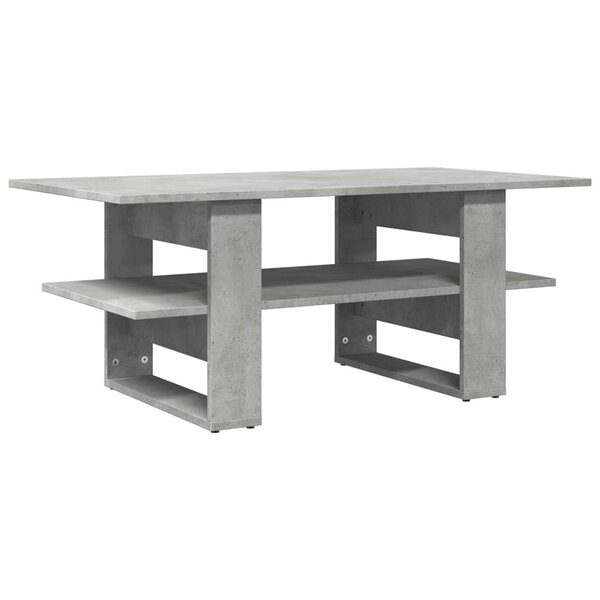 vidaXL Table basse gris béton 102x55x42 cm bois d'ingénierie