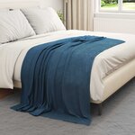 vidaXL Jeté Bleu marine 170 x 130 cm Toison