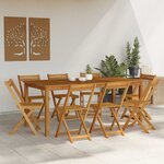 vidaXL Chaises de bistrot d'extérieur 8 Pièces Naturel 40 x 53 x 80 cm