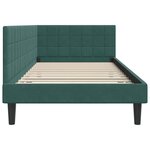vidaXL Cadre de lit d'angle Vert foncé 90 cm x 190 cm tissu