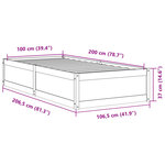 vidaXL Cadre de lit sans matelas cire marron 100x200cm bois pin massif