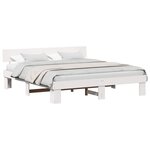 vidaXL Cadre de lit avec tête de lit Blanc 200 x 200 cm Pin massif