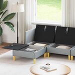 vidaXL Canapé modulaire avec rangement 5 Pièces Gris clair Tissu