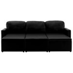vidaXL Canapé-lit modulaire 3 places Noir Similicuir