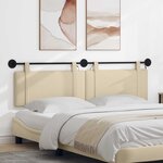 vidaXL Tête de lit suspendue Crème Tissu