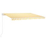 vidaXL Auvent automatique capteur de vent/LED 450x300cm Jaune et blanc