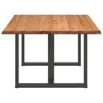 vidaXL Table à manger avec bord naturel 180x100x74cm bois massif chêne