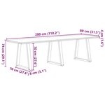 vidaXL Table à manger marron clair 280x80x74 cm rectangulaire
