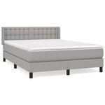 vidaXL Sommier à lattes de lit avec matelas Gris clair 140x200cm Tissu