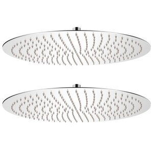 vidaXL Pomme de douche plongeante 2 Pièces Acier inoxydable Ø 50 cm