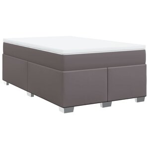 vidaXL Sommier à lattes de lit avec matelas Gris 120x200 cm Similicuir
