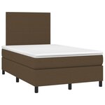 vidaXL Sommier à lattes de lit matelas et LED Marron foncé 120x200 cm