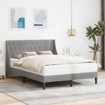 vidaXL Cadre de lit avec tête de lit Gris clair 140 x 200 cm Velours