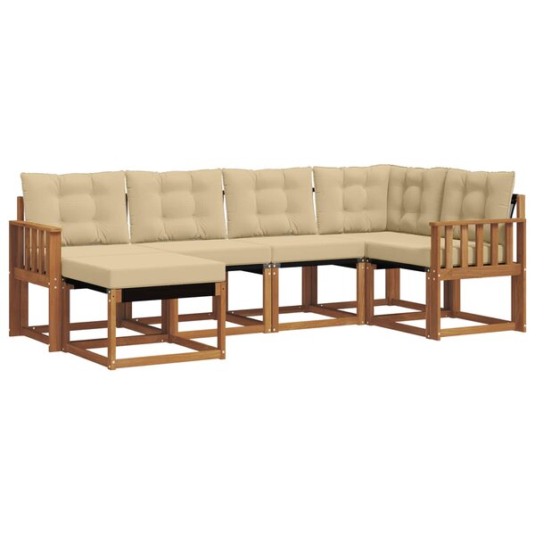 vidaXL Ensemble de canapés d'extérieur 6 pc Naturel et Beige