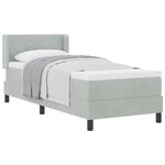 vidaXL Lit à ressorts avec tête de lit Gris clair 200 x 80 cm Velours