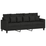 vidaXL Ensemble de canapés 2 Pièces avec coussins Noir Tissu