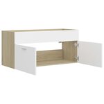vidaXL Armoire d'évier Blanc et chêne sonoma Bois d’ingénierie