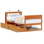 vidaXL Cadre de lit sans matelas cire marron 100x200cm bois pin massif