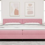 vidaXL Tête de lit LED avec bandes LED Rose 200 cm Velours