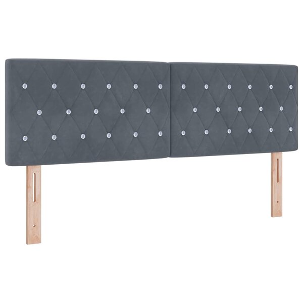 vidaXL Tête de Lit en Velours Argyle Manuel Gris foncé 160 cm Velours