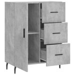 vidaXL Buffet gris béton 69 5x34x90 cm bois d'ingénierie