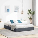vidaXL Lit de Rangement avec matelas Gris foncé 153 x 203 cm Velours